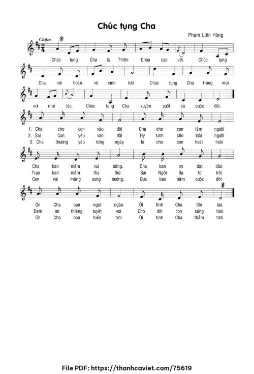 Chúc tụng Cha - Lm. Phạm Liên Hùng - trang 1