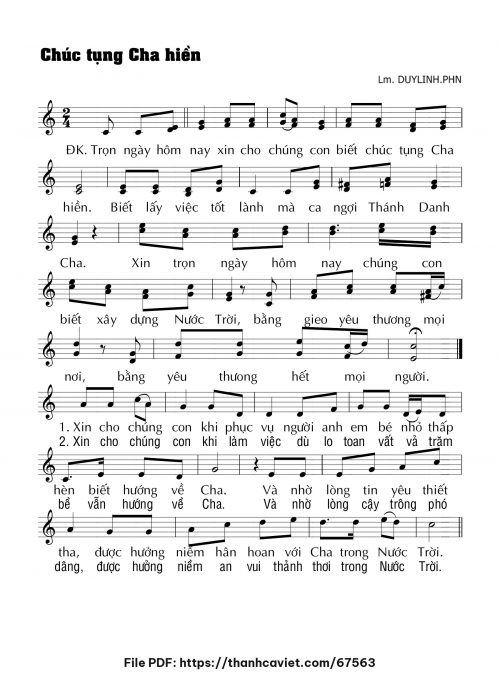 Chúc tụng Cha hiền - Lm. DUYLINH.PHN - trang 1