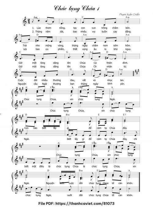 Chúc tụng Chúa 1 - Phạm Xuân Chiến - trang 1