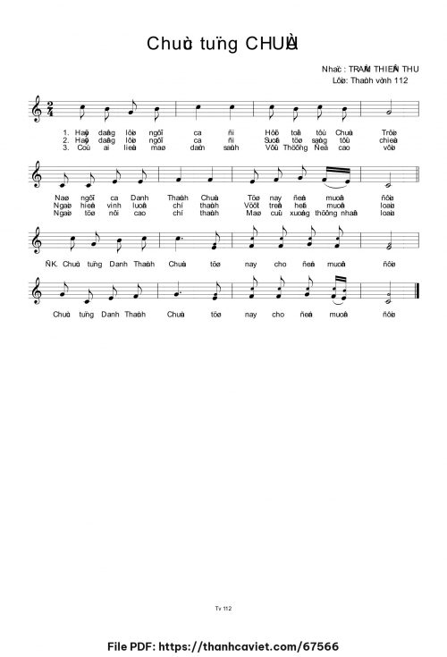 Chúc tụng Chúa - Trầm Thiên Thu - trang 1