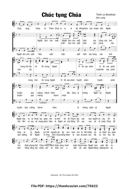 Chúc tụng Chúa - Lm. Kim Long - trang 1