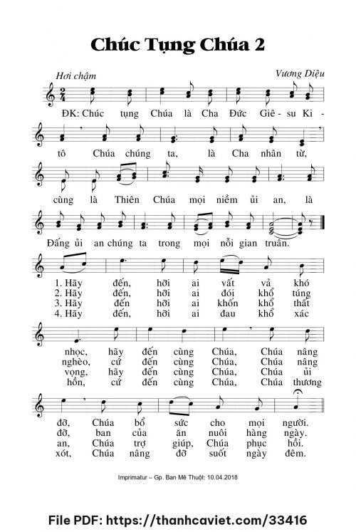 Chúc tụng Chúa 2 - Lm. Vương Diệu - trang 1