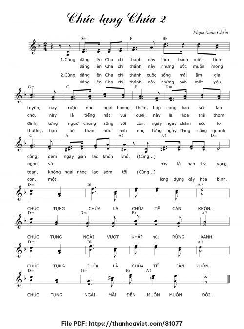 Chúc tụng Chúa 2 - Phạm Xuân Chiến - trang 1