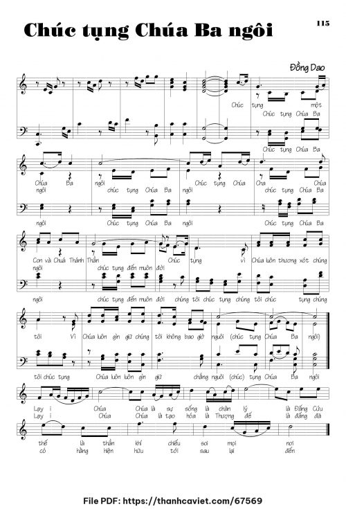 Chúc tụng Chúa Ba Ngôi - Đồng Dao - trang 1