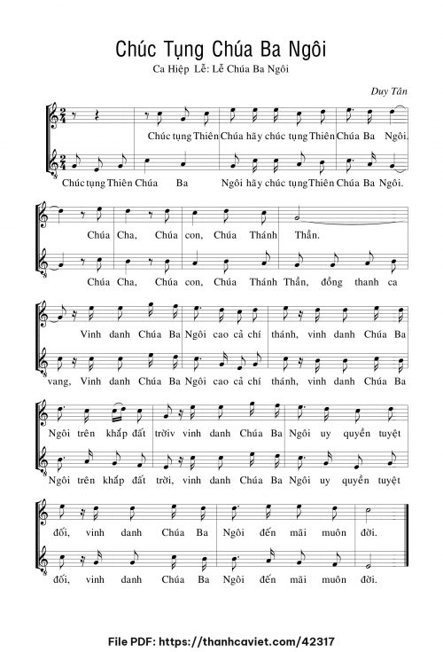 Chúc tụng Chúa Ba Ngôi - Duy Tân - trang 1