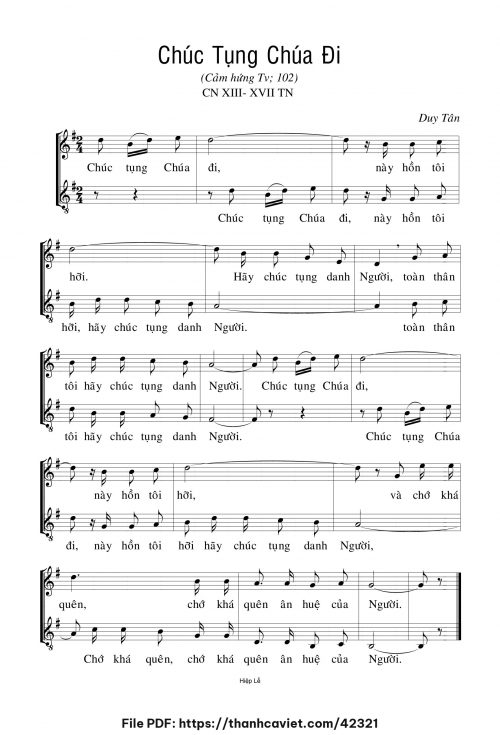 Chúc tụng Chúa đi - Duy Tân - trang 1