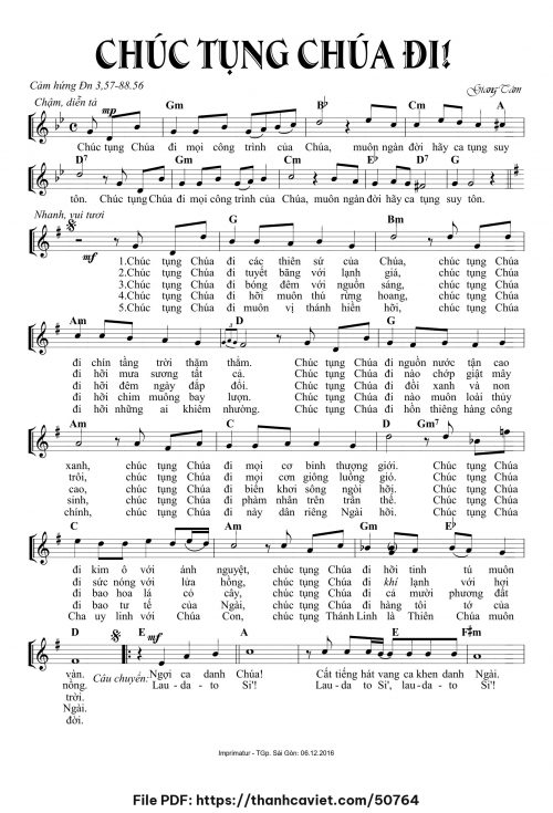 Chúc tụng Chúa đi - Lm. Giang Tâm - trang 1