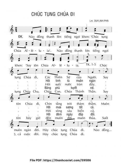 Chúc tụng Chúa đi - Lm. DUYLINH.PHN - trang 1