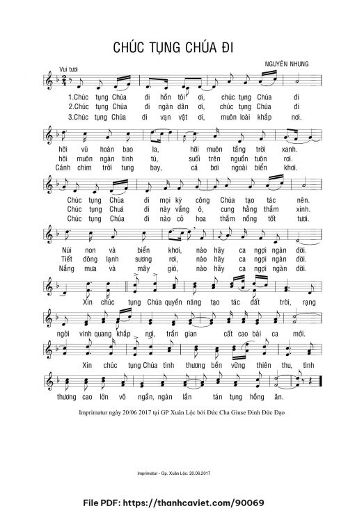 Chúc tụng Chúa đi - Nguyên Nhung - trang 1