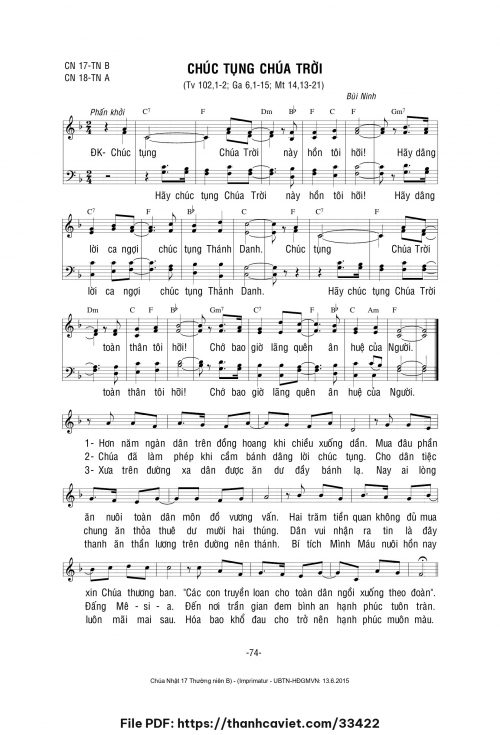 Chúc tụng Chúa Trời - Lm. Bùi Ninh - trang 1