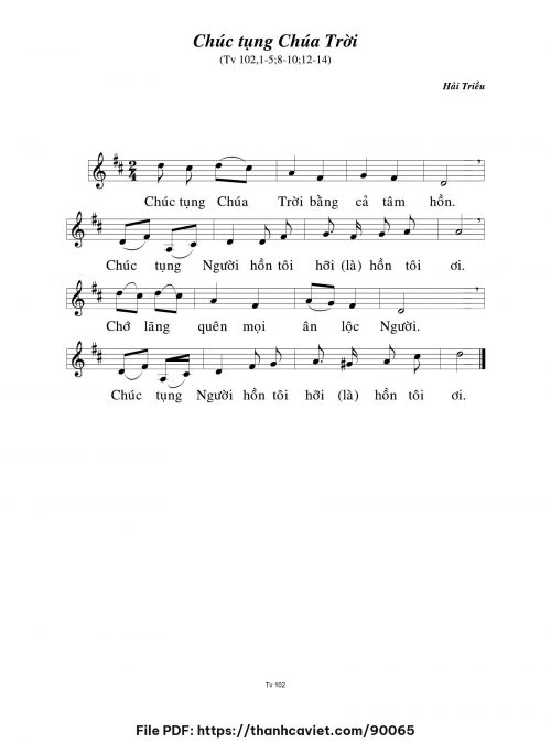 Chúc tụng Chúa Trời - Hải Triều - trang 1