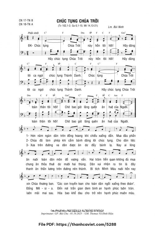 Chúc tụng Chúa Trời - Lm. Bùi Ninh - trang 1