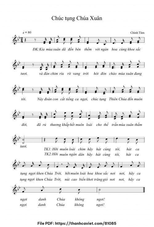 Chúc tụng Chúa Xuân - Chính Tâm - trang 1
