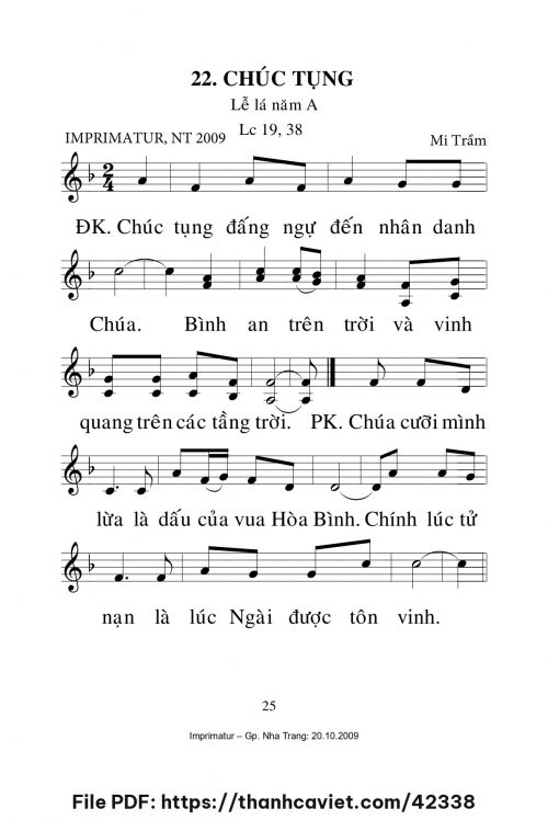 Chúc tụng [CN Lễ Lá năm A] – - Lm. Mi Trầm - trang 1