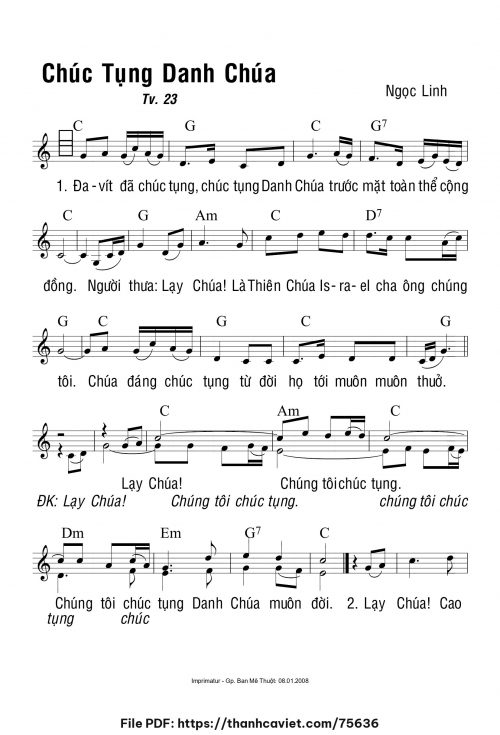 Chúc tụng Danh Chúa - Ngọc Linh - trang 1