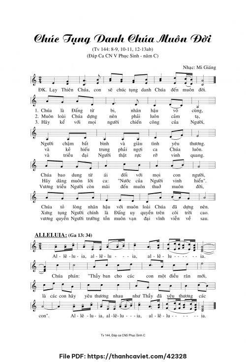 Chúc tụng danh Chúa muôn đời - Mi Giáng - trang 1