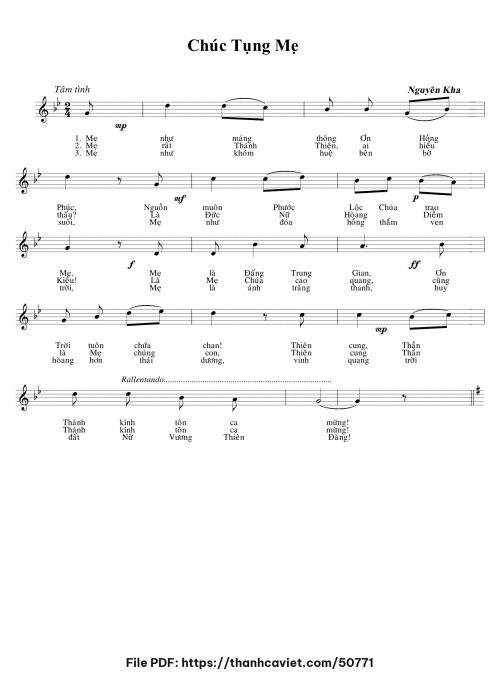 Chúc tụng Mẹ - Nguyên Kha - trang 1