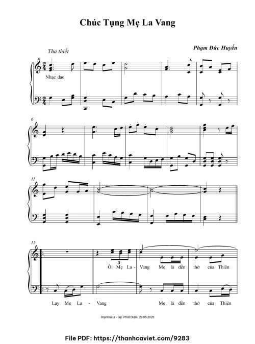 Chúc tụng Mẹ La Vang - Phạm Đức Huyến - trang 1