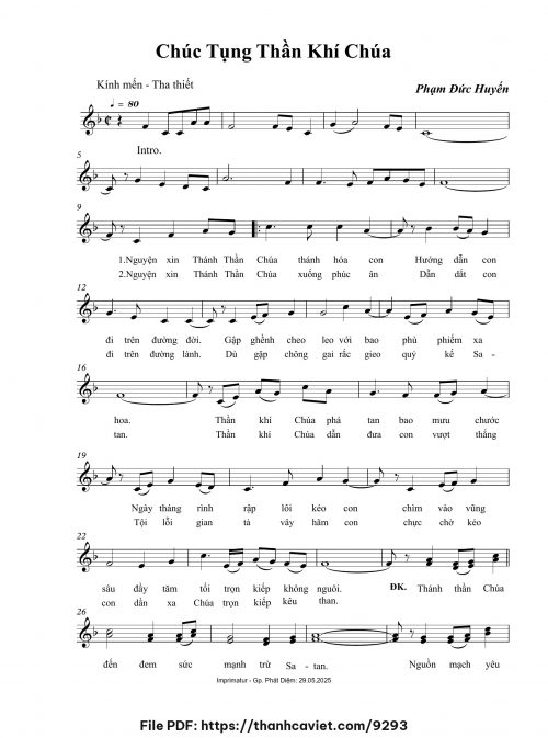 Chúc tụng Thần Khí Chúa - Phạm Đức Huyến - trang 1