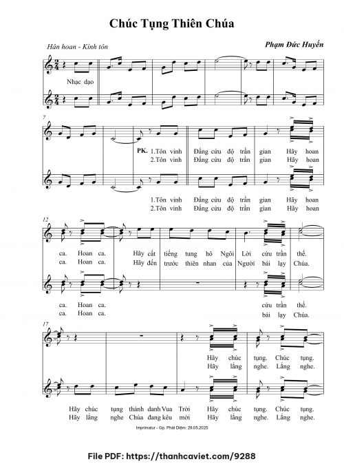 Chúc tụng Thiên Chúa - Phạm Đức Huyến - trang 1