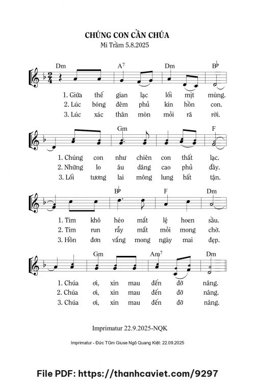 Chúng con cần Chúa - Lm. Mi Trầm - trang 1