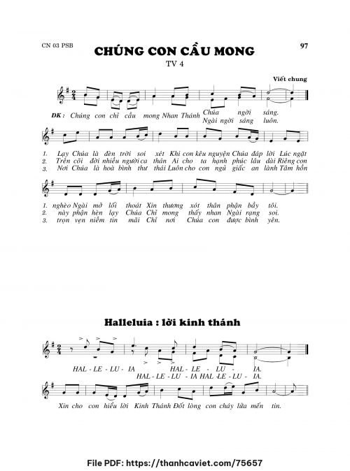Chúng con cầu mong - Viết Chung - trang 1