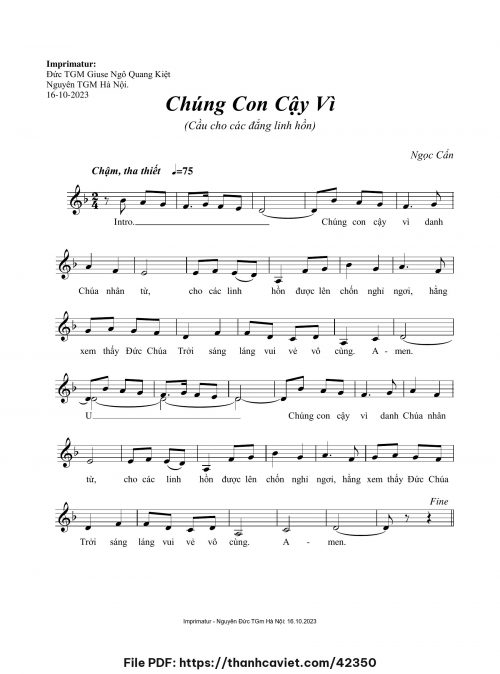 Chúng con cậy vì - Ngọc Cẩn - trang 1