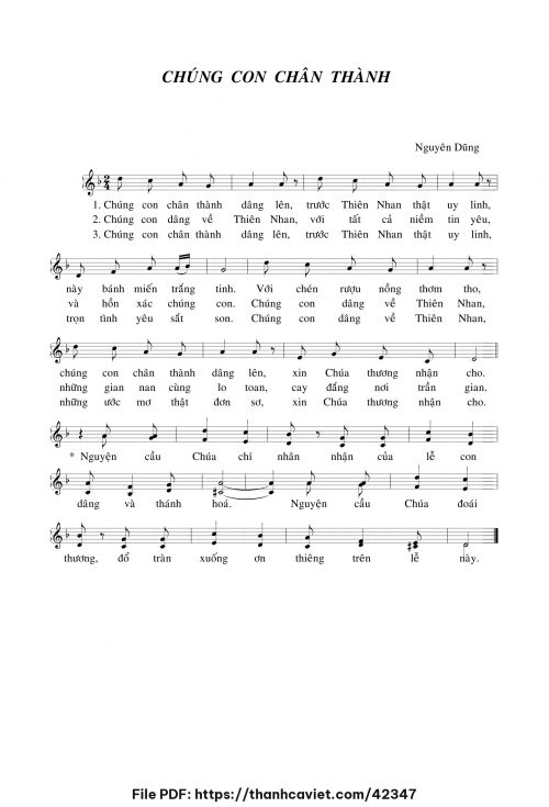 Chúng con chân thành - Nguyên Dũng - trang 1