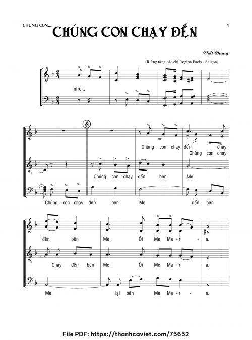Chúng con chạy đến - Viết Chung - trang 1