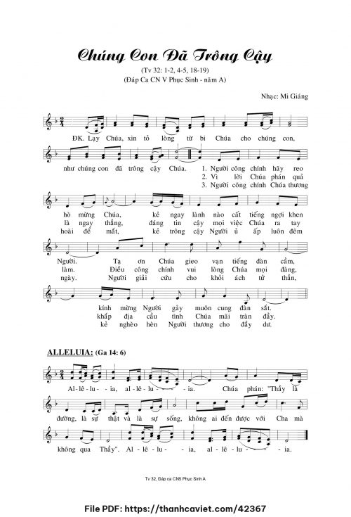Chúng con đã trông cậy - Mi Giáng - trang 1
