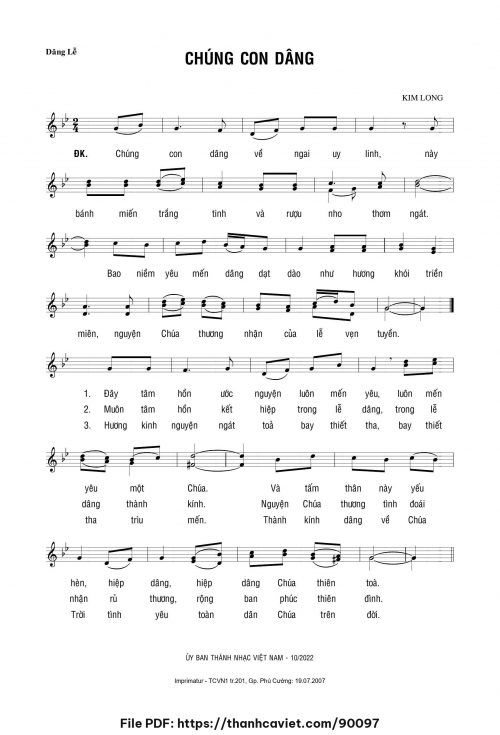 Chúng con dâng - Lm. Kim Long - trang 1
