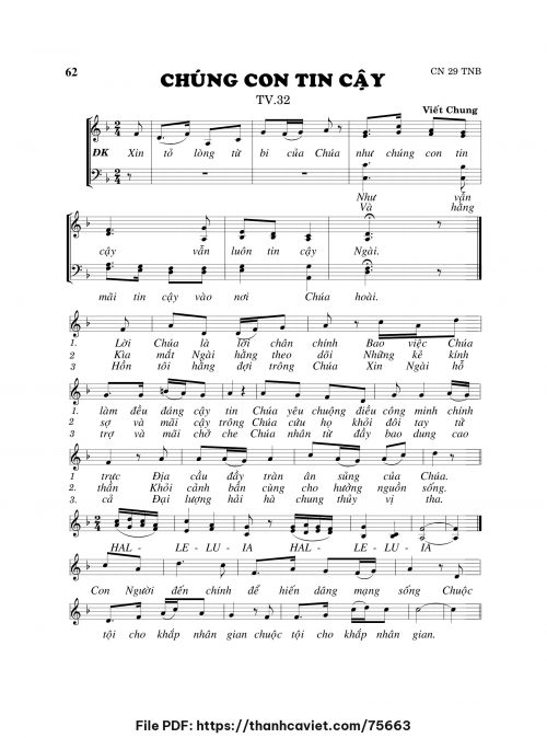 Chúng con tin cậy - Viết Chung - trang 1