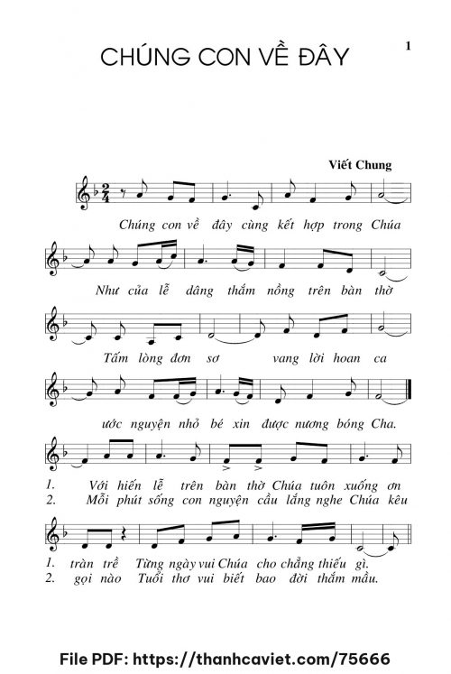 Chúng con về đây - Viết Chung - trang 1