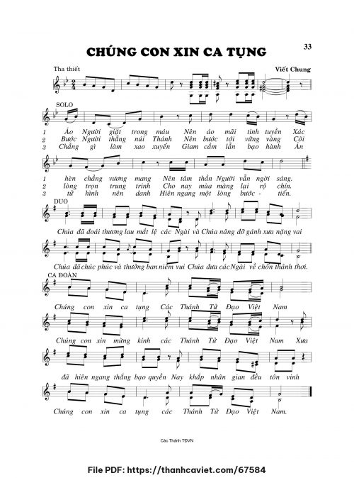Chúng con xin ca tụng - Viết Chung - trang 1