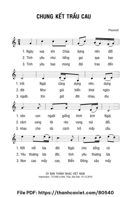 Chung kết trầu cau - Phanxicô - trang 1