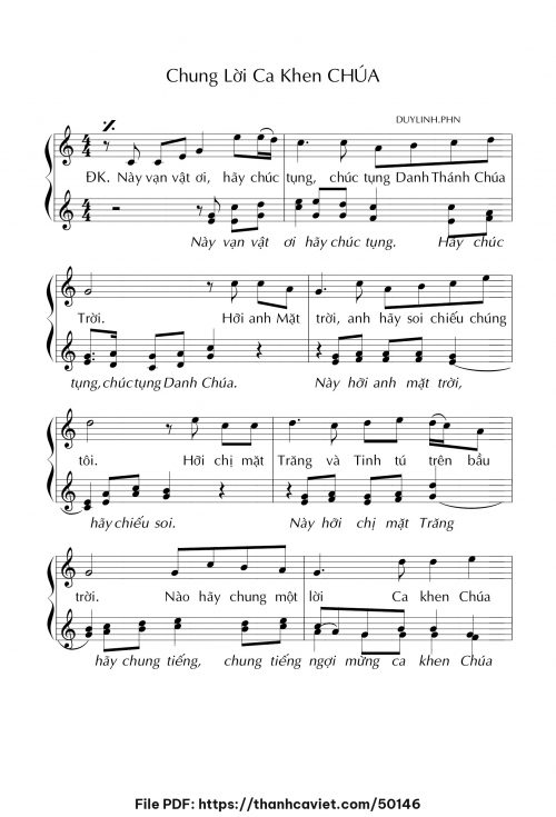 Chung lời ca khen Chúa - Lm. DUYLINH.PHN - trang 1
