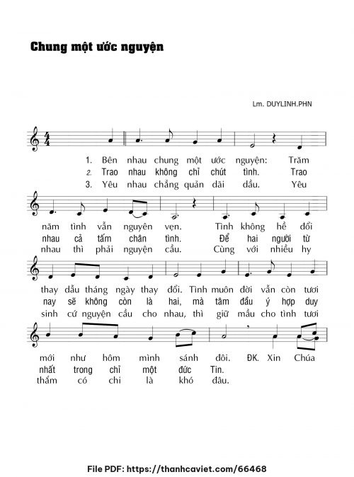 Chung một ước nguyện - Lm. DUYLINH.PHN - trang 1