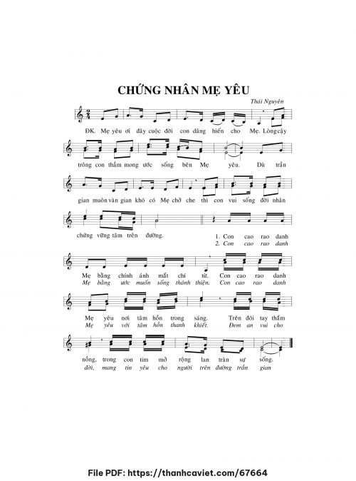 Chứng nhân Mẹ yêu - Lm. Thái Nguyên - trang 1