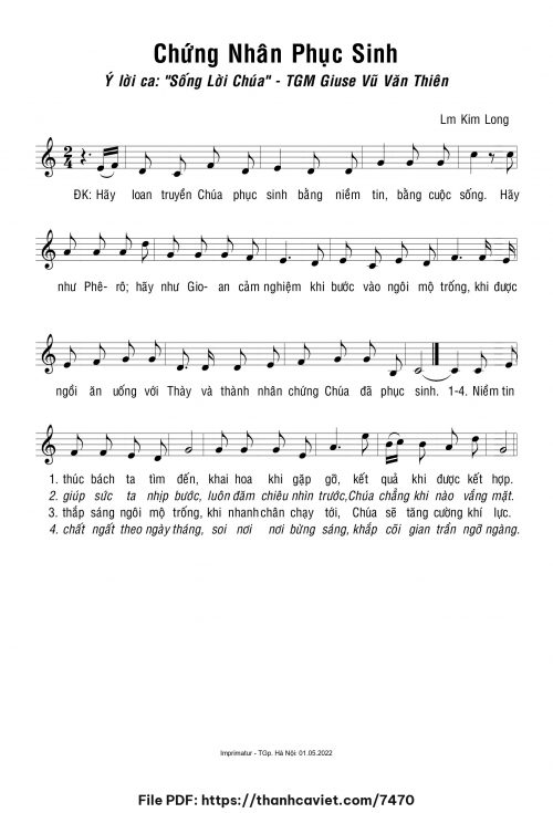 Chứng nhân Phục Sinh - Lm. Kim Long - trang 1