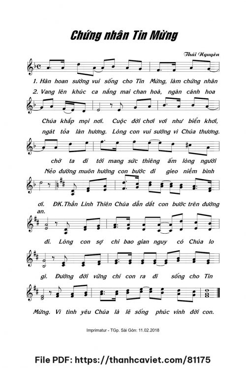 Chứng nhân Tin Mừng - Lm. Thái Nguyên - trang 1