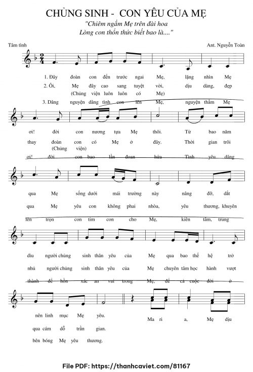 Chủng sinh – Con yêu của Mẹ - Ant. Nguyễn Toàn - trang 1