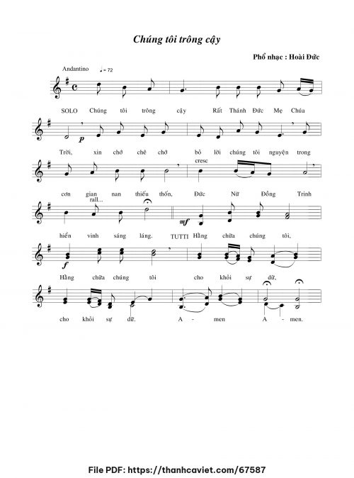 Chúng tôi trông cậy - Lm. Hoài Đức - trang 1