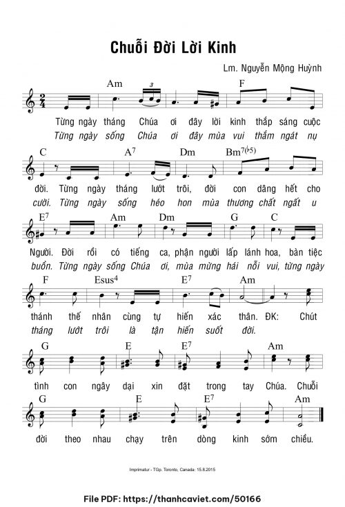 Chuỗi đời lời kinh - Lm. Nguyễn Mộng Huỳnh - trang 1