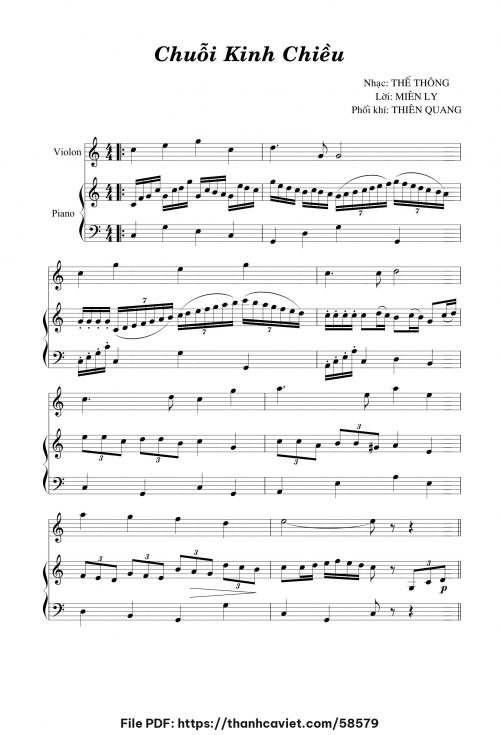 Chuỗi kinh chiều - Thế Thông - Lời: Miên Ly - trang 1