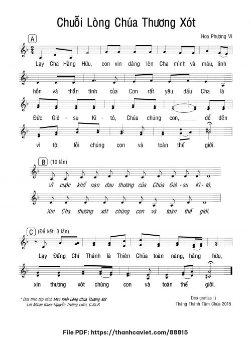 Chuỗi Lòng Thương Xót Chúa - Tín Vy (Hoa Phượng Vi) - trang 1