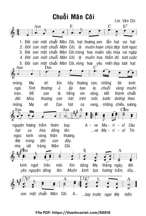 Chuỗi Mân Côi - Lm. Văn Chi - trang 1