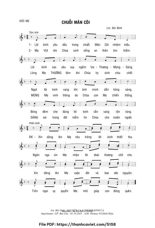 Chuỗi Mân Côi - Lm. Bùi Ninh - trang 1