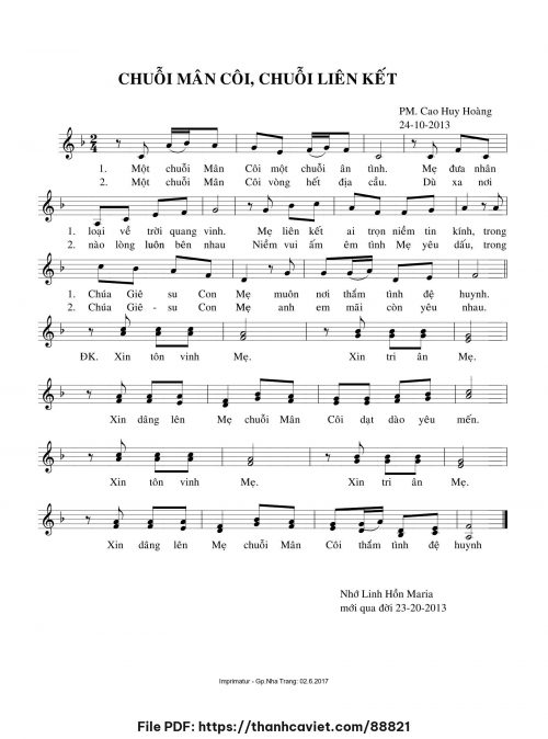Chuỗi Mân Côi, chuỗi liên kết - Cao Huy Hoàng - trang 1