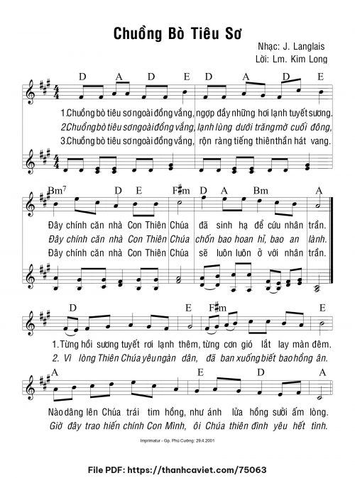 Chuồng bò tiêu sơ - Lm. Kim Long - trang 1