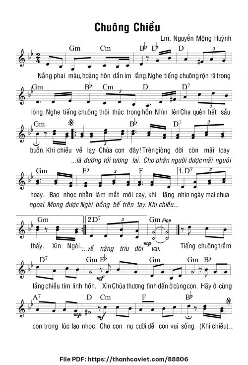 Chuông chiều - Lm. Nguyễn Mộng Huỳnh - trang 1
